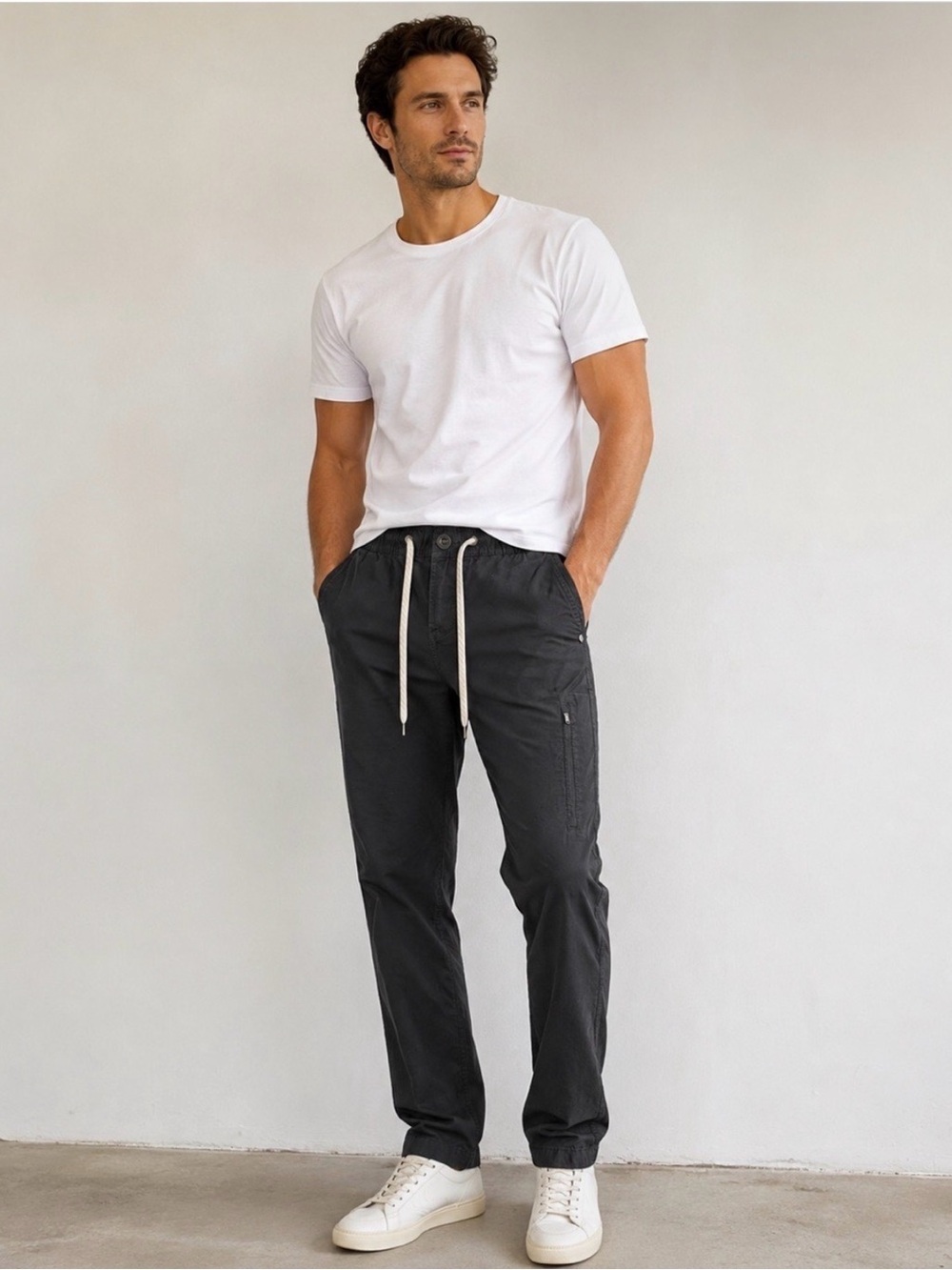 Vuori Men's Casual Drawstring Ripstop Pants Black — Size Large
